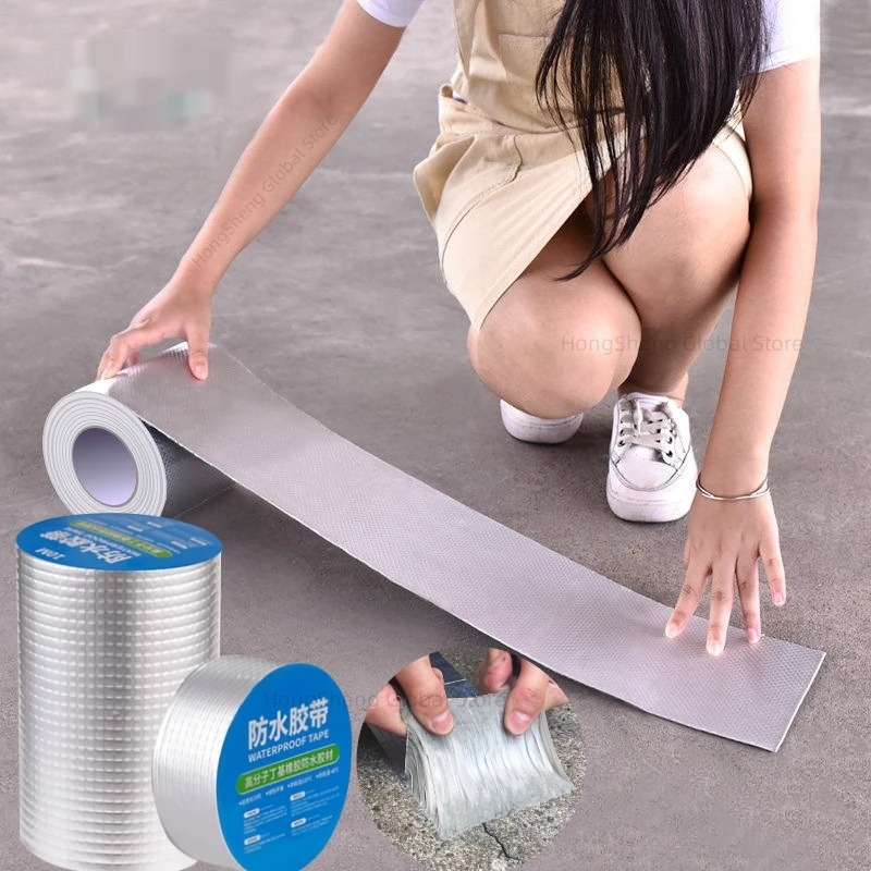 

New Super Waterproof Sealing Gap Tape Self Adhesive High Temperature Aluminum Foil Butyl Strong Fiber Stop Leaks Seal Sticker