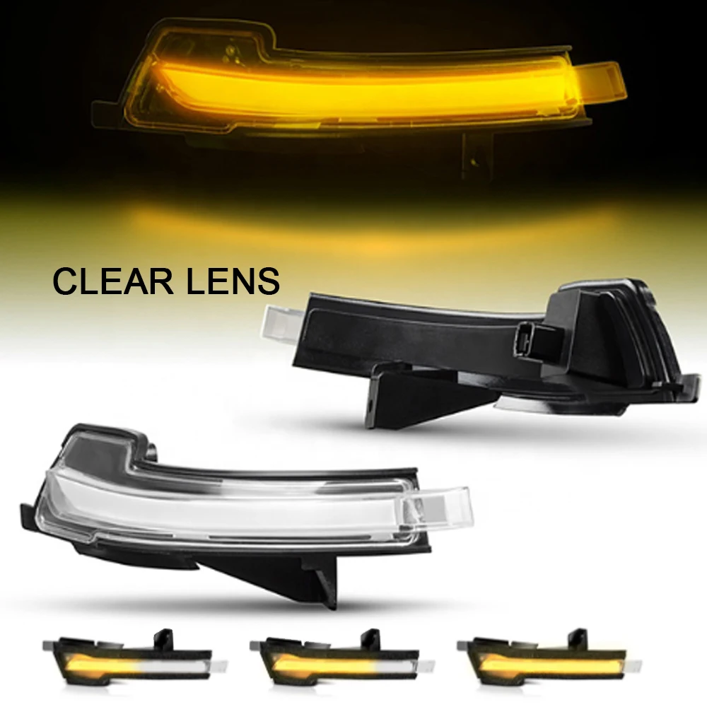 Боковое зеркало заднего вида для Ford Mustang 2015-2021, боковой маркер, сигнал поворота, Повтор сигнала поворота, огни для парковки, динамическая желтая лампа повторители поворота на зеркала боковые