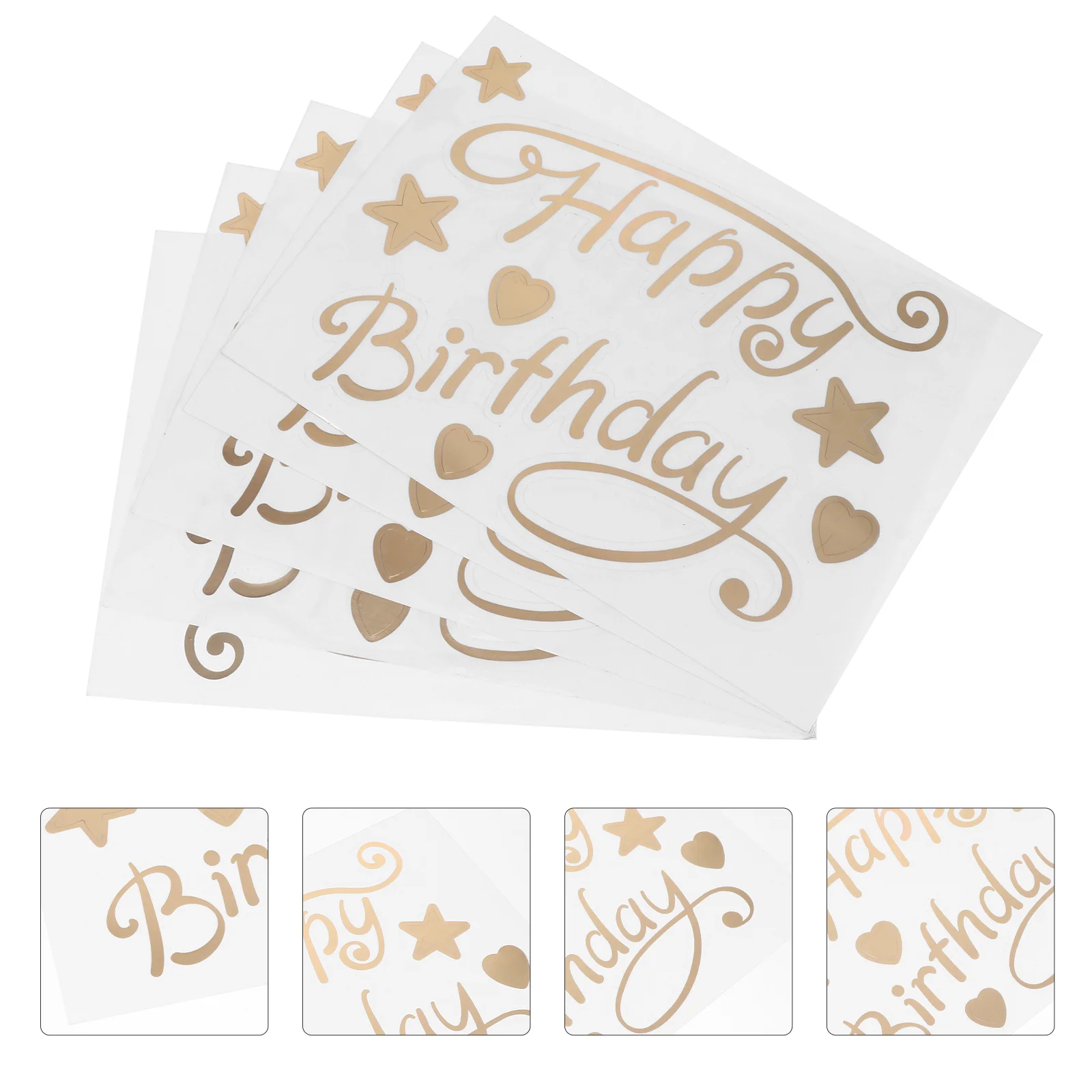 

5 Pcs Happy Birthday Stickers Letter Balloons Party Props Decal Decals Bubble Plastic Decorative Child