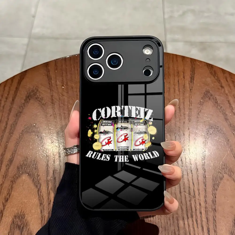 Горячая новинка: чехол для телефона C-Corteiz для iPhone 17 Air, 16, 15, 14, 12, 11, 13 Pro Max, Mini, X, Xr, Xs, Se Puls, стеклянная крышка (art.: 3920d9cb86cd7) - 3920d9cb86cd7