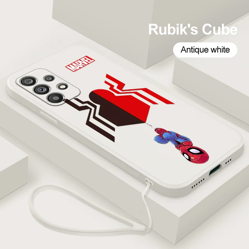 

Phone Case For Samsung Galaxy A73 A53 A33 A52 A32 A22 A71 A51 A21S A03S A50 5G Marvel Avengers Superheroe Liquid Rope Cover