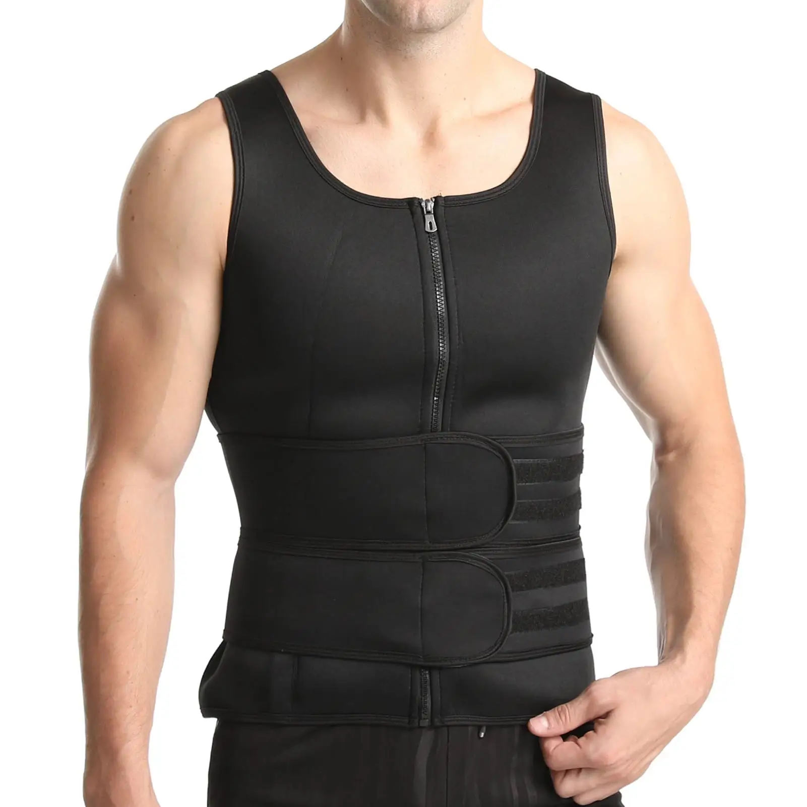 

Sauna Vest Men Body Slimming Vest Comfortable Sauna Workout Zipper Suit Waist Trainer For Men Gym Workout Sports