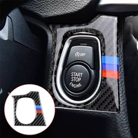carbon fiber car stickers for bmw f30 f34 3 series gt car start stop engine button cover interior decorative accessories