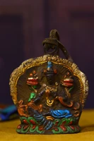 china elaboration old tibet bronze hand made chiseling buddha brand metal crafts home decorate15