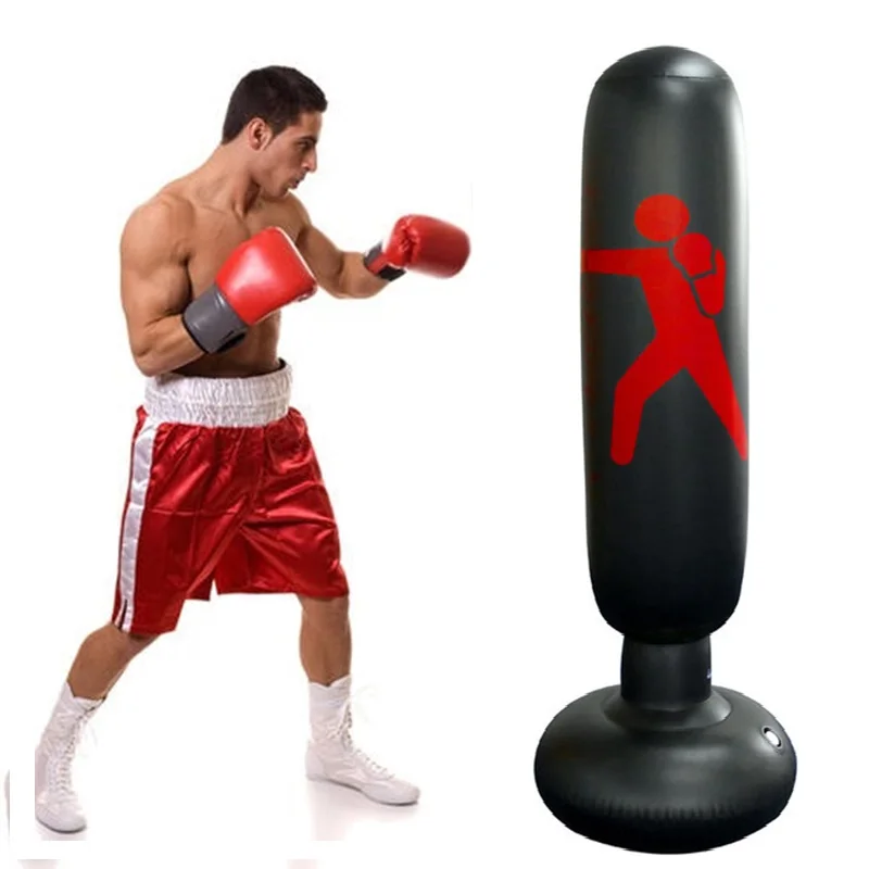 

Boxing Tumbler Fitness Adult Stuffed Sandbag Toy Training Fighting 1.6m Punching Pressure Bag Relief Gym Inflatable Column Sport