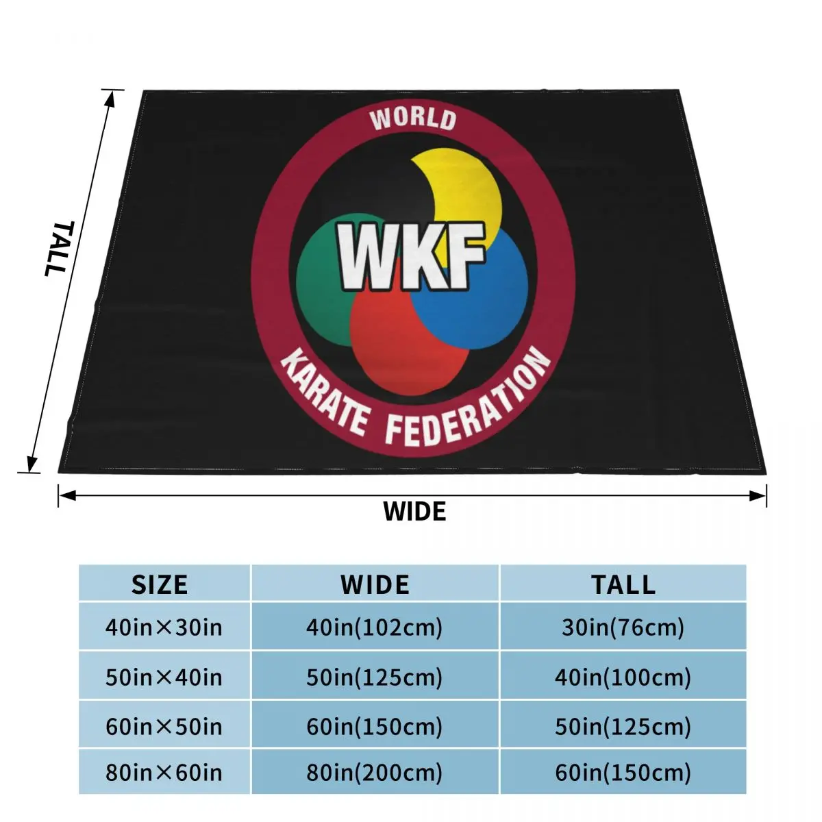 Фото Новое мужское одеяло с логотипом Wkf Karate World League, размер S, M, L, Xl 2Xl 3Xl, многоцветное одеяло для отдыха №3