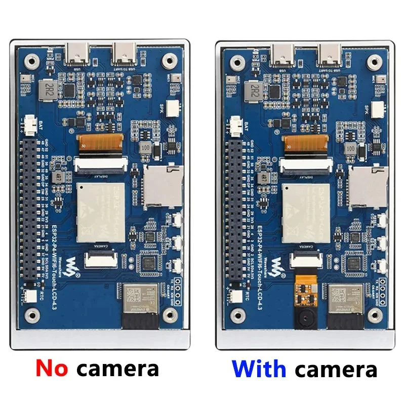 Фото Плата разработки ESP32-P4-WIFI6 с дисплеем 4.3 дюйма, LCD 480×800, Wi-Fi 6, BLE 5, аудиокодеком, камерой OV5647, поддержкой сенсорного экрана 4.3 дюйма №5
