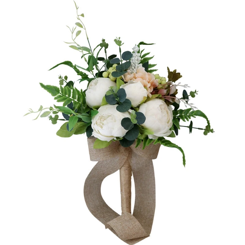 

Wedding Bridal Bouquet Artificial Peony Flowers Berry Bride Wedding Holding Flowers, Bridesmaid Holding Flower