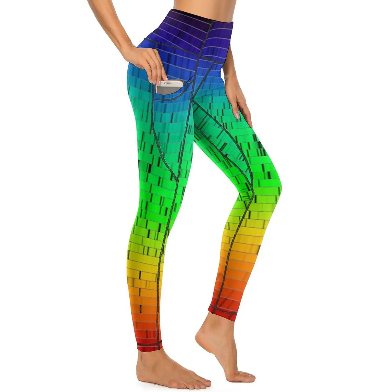 

Abstract Sunset Yoga Pants Sexy Visible Light Print Graphic Leggings Push Up Workout Gym Leggins Novelty Stretch Sports Tights