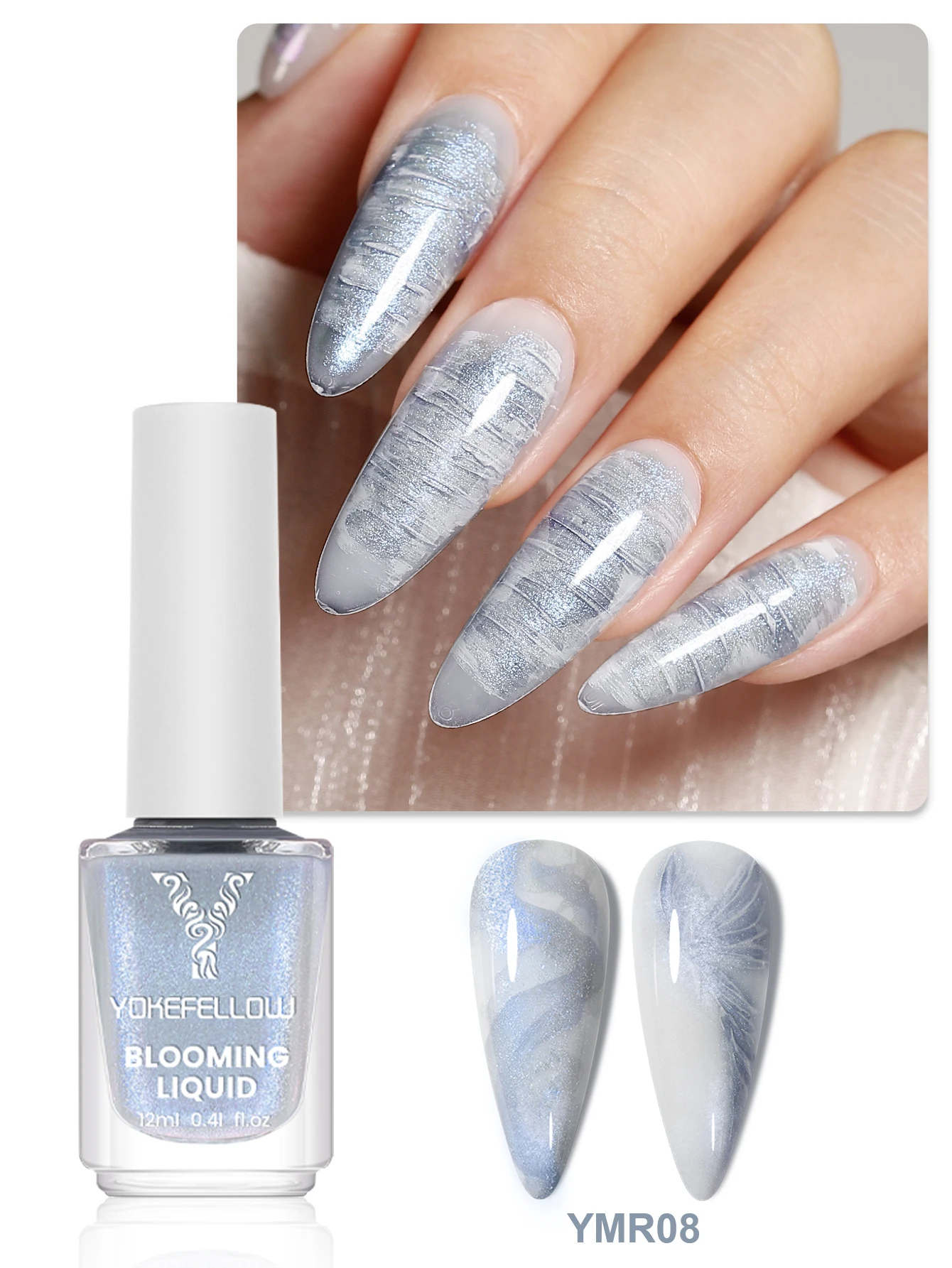 YOKEFELLOW Blooming Liquid 12 мл металлический блеск Nature Air Dry акварельный гель для ногтей Blossom