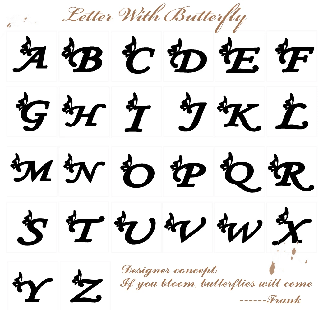 Женское колье из нержавеющей стали ожерелье-чокер с надписью инициала бабочки