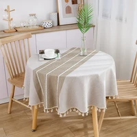 rustic table cloths for round tables linen embroidery tablecloth outdoor table cover for farmhouse dining wedding party