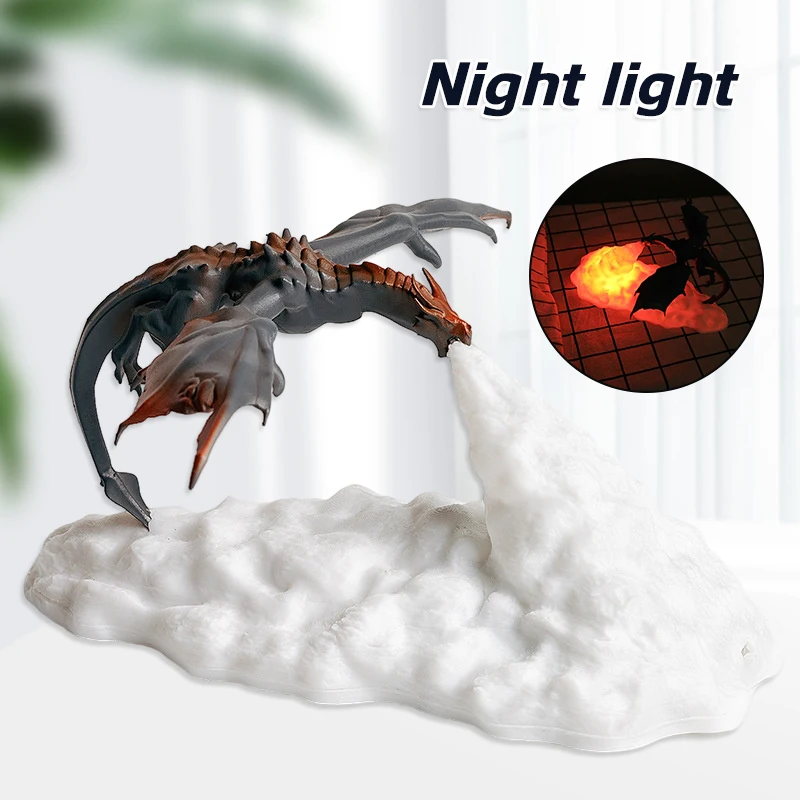 

3D Светодиодная Реалистичная лампа в виде дракона, креативный Ночной светильник, настольное украшение для дома, лампа в виде дракона, ночсве...