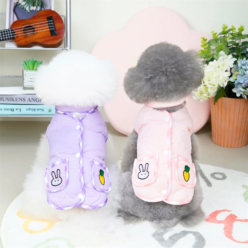 

New Arrival Rabbit Pattern Pet Dog Vest Solid Color Winter Comfortable Puppy Vest Pet Supplies Cotton Clothes for Small Dogs