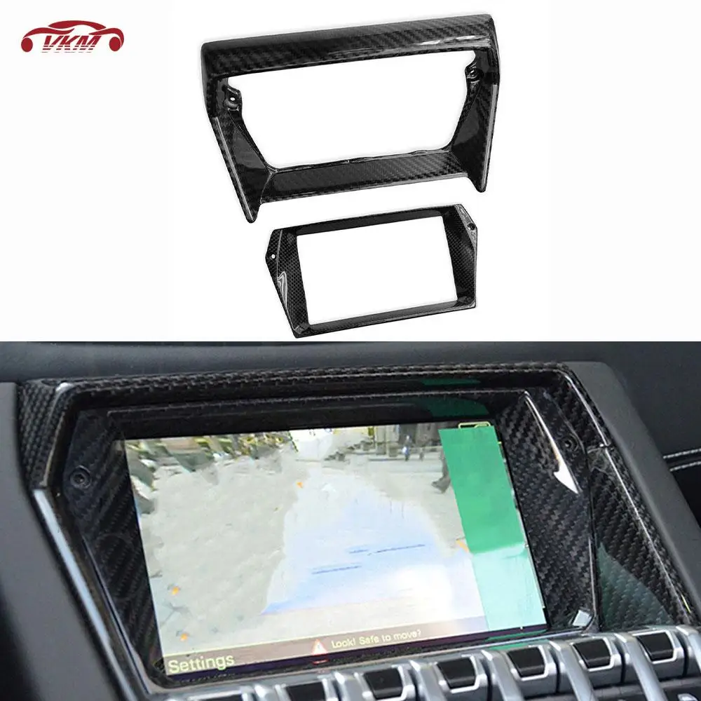 

Dry Carbon Fiber Car Interior Trim Center Control Cover Surround Panel for Lamborghini LP700 screen frame covers