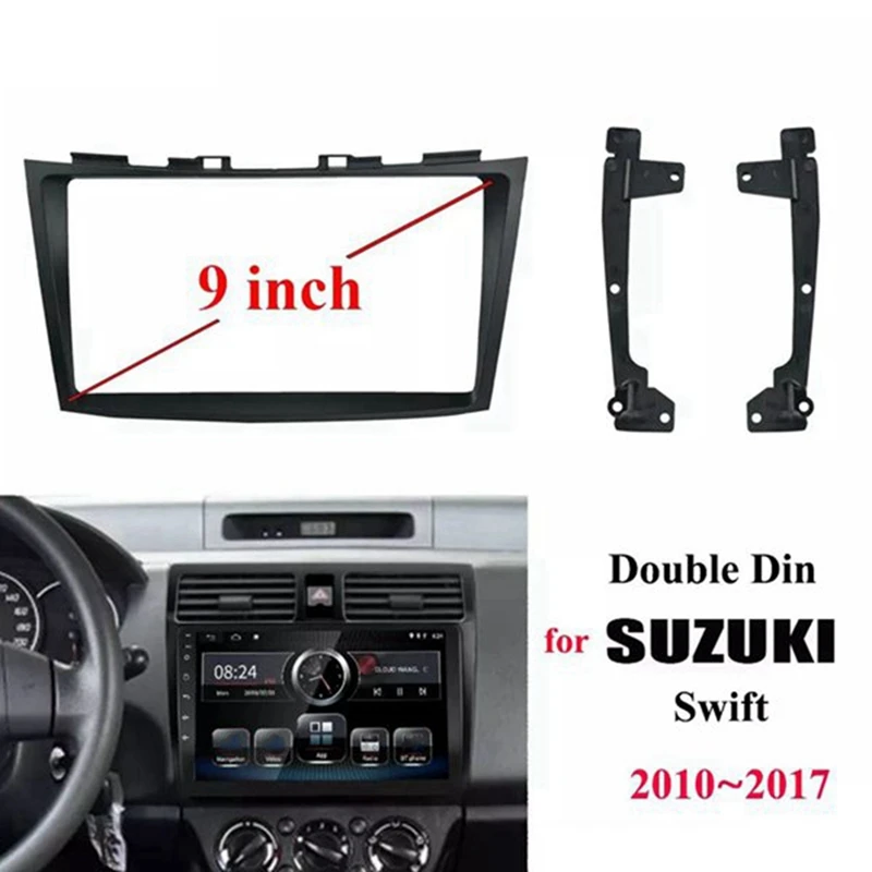 

2 Din 9 Inch Car Radio Car Player DVD GPS Plastic Fascia Panel Frame For Suzuki Swift 2010-2017 Dash Mount Kit