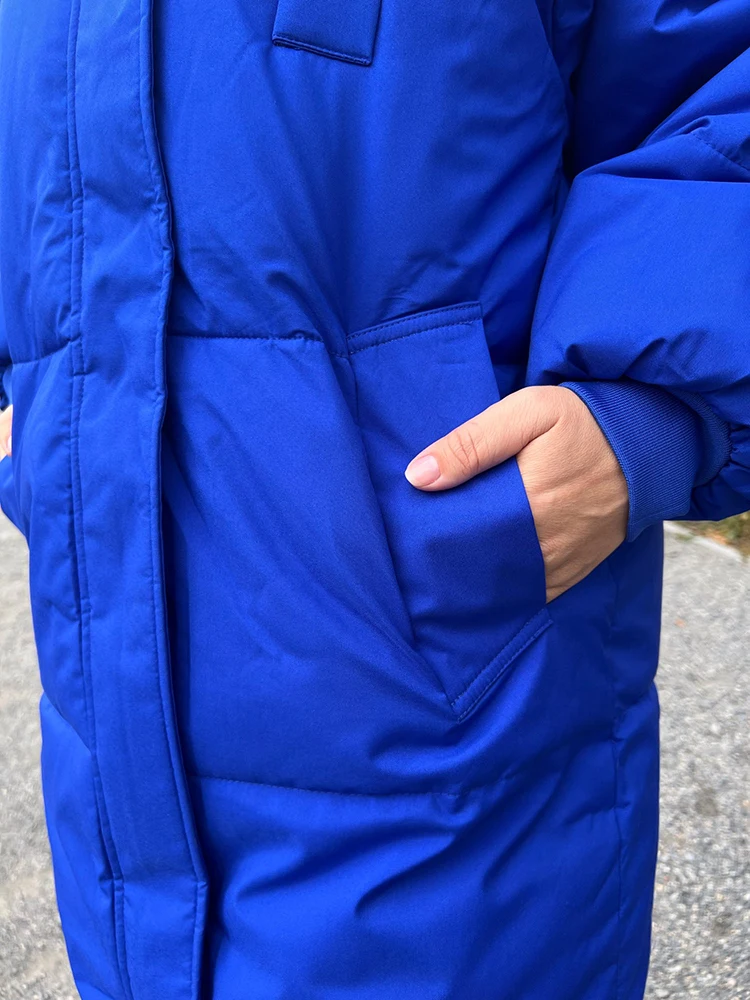 -30 Degrees Winter Women Hooded Parkas X-long Jackets Casual Thick Warm Windproof Coat Female Outwear Long Streetwear Size 3XL
