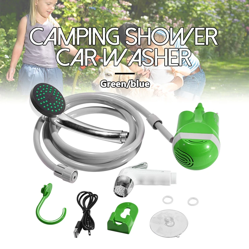 Car Washer Camping Shower Wireless Portable Outdoor USB Rechargeable Shower Head Water Pump Nozzle Sport Travel Caravan Van