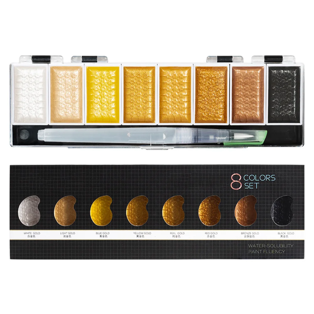 

Solid Pigment Beginners School DIY Drawing Professional Glitter Art Supplies Painting With Box Watercolor Paint Set