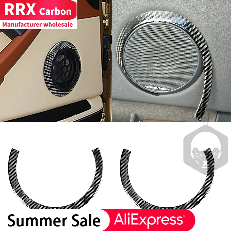 

RRX Carbon Fiber Front Door Speakers Rings Stickers For BMW 6 Series M6 E63 E64 2004-2010 Car Interiors Accessories
