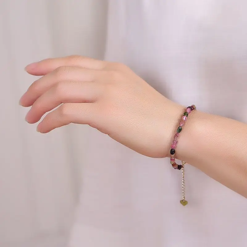 Турмалиновый браслет для женщин Бразильская древняя руда натуральный цвет