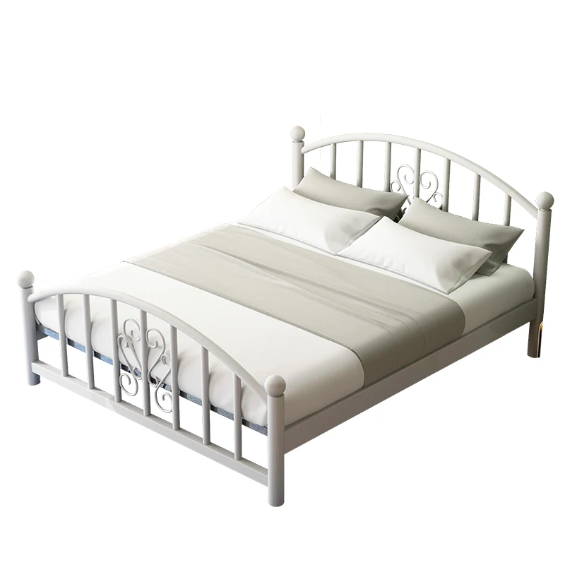 

Simple modern stainless steel bed double thickened metal custom 1.8m single 1.5m European online celebrity wrought iron