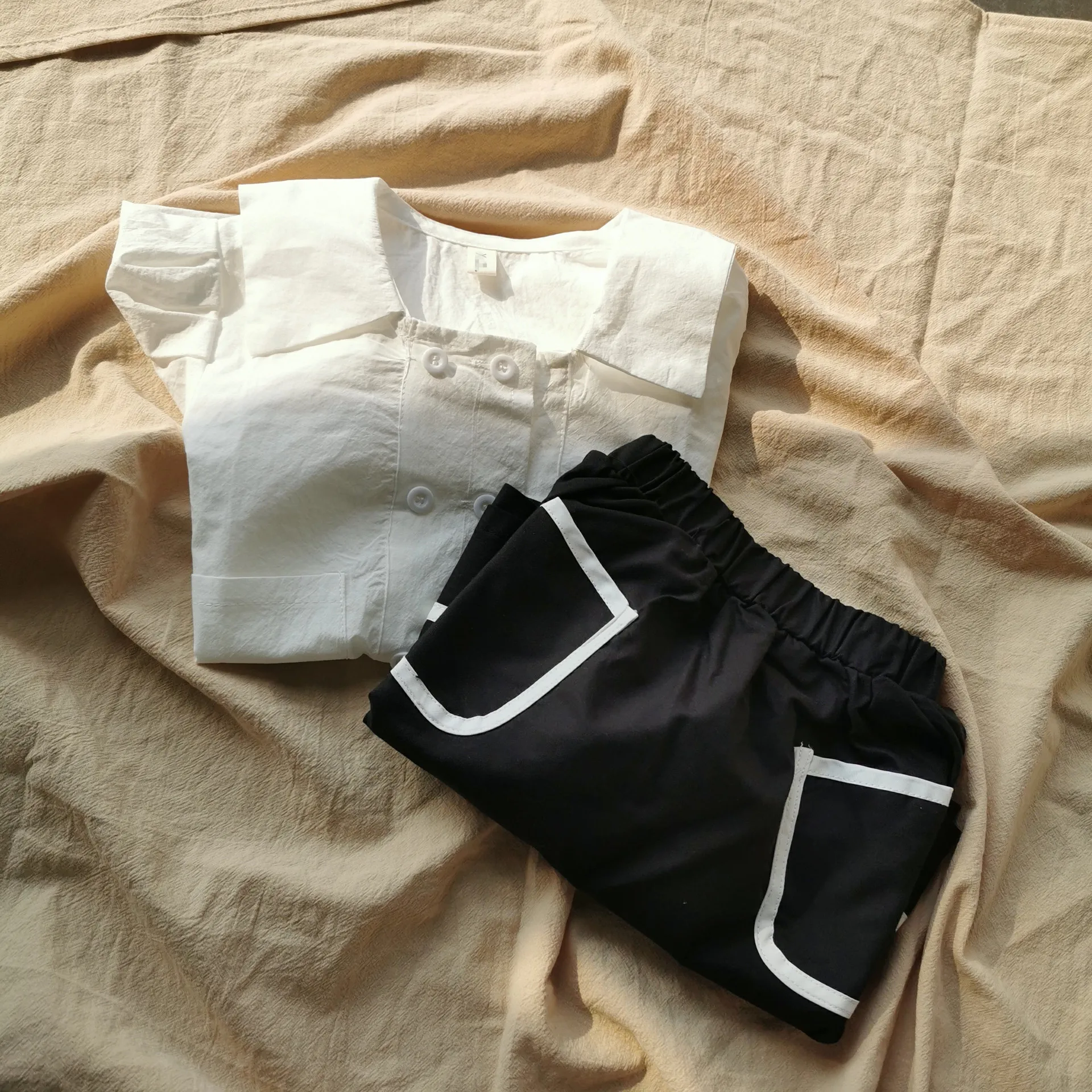 Criscky Summer Cotton Baby Girls Clothes Short Sleeve White Tops And Skirt Baby Outfit Kids Clothing Sets for 8 Girls Sets