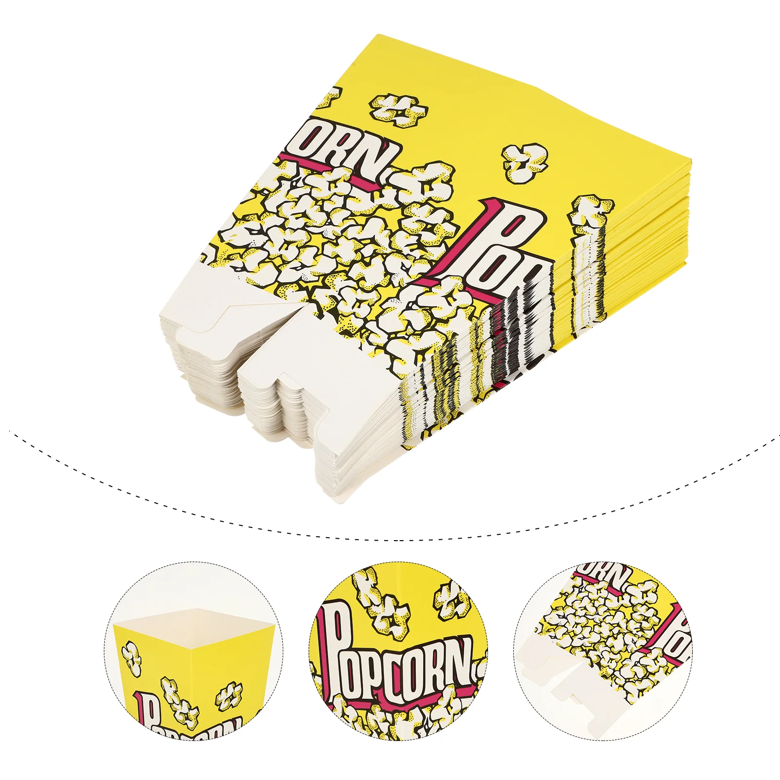 

100pcs Popcorn Boxes for Party Popcorn Holders Paper Popcorn Buckets Popcorn Tubs