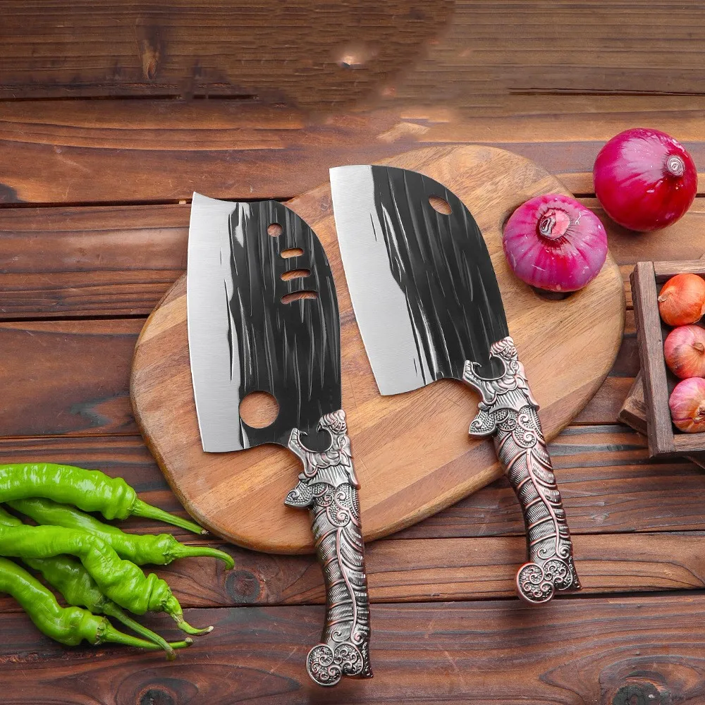 

Hand-forged Longquan kitchen knife home chopping knife chef sharp chopping knife slicing and cutting meat knife tool