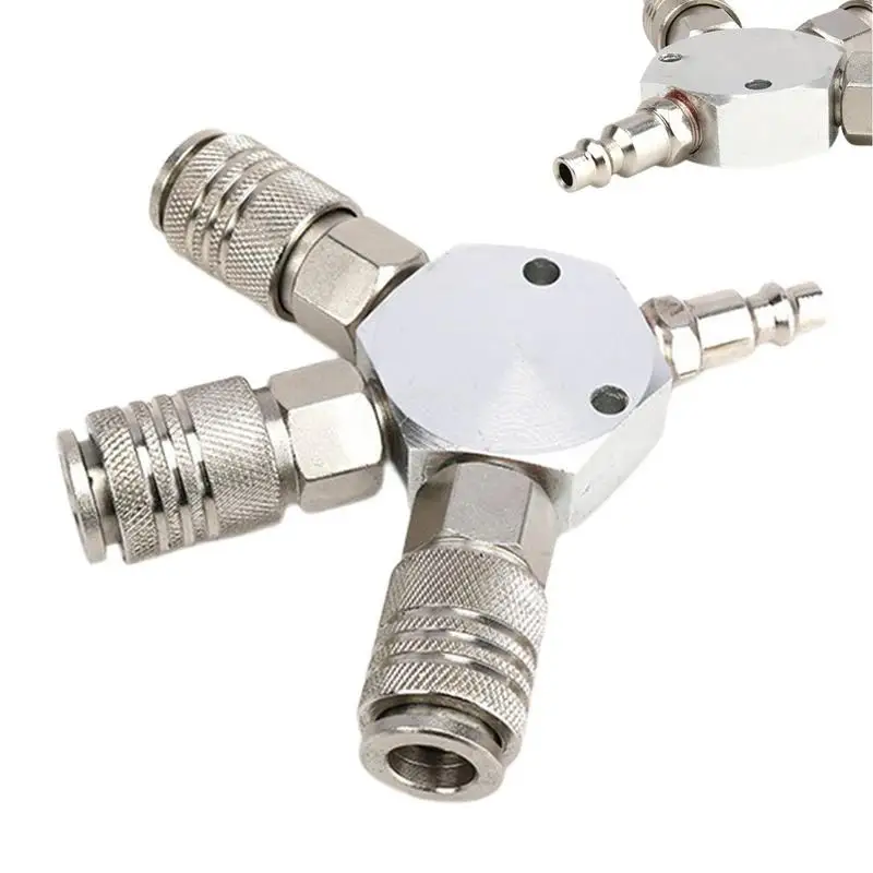 Manifold Splitter Air Splitter Quick Connect 3 Way Air Hose Connector Airtight Sturdy Manifold Fitting For Water