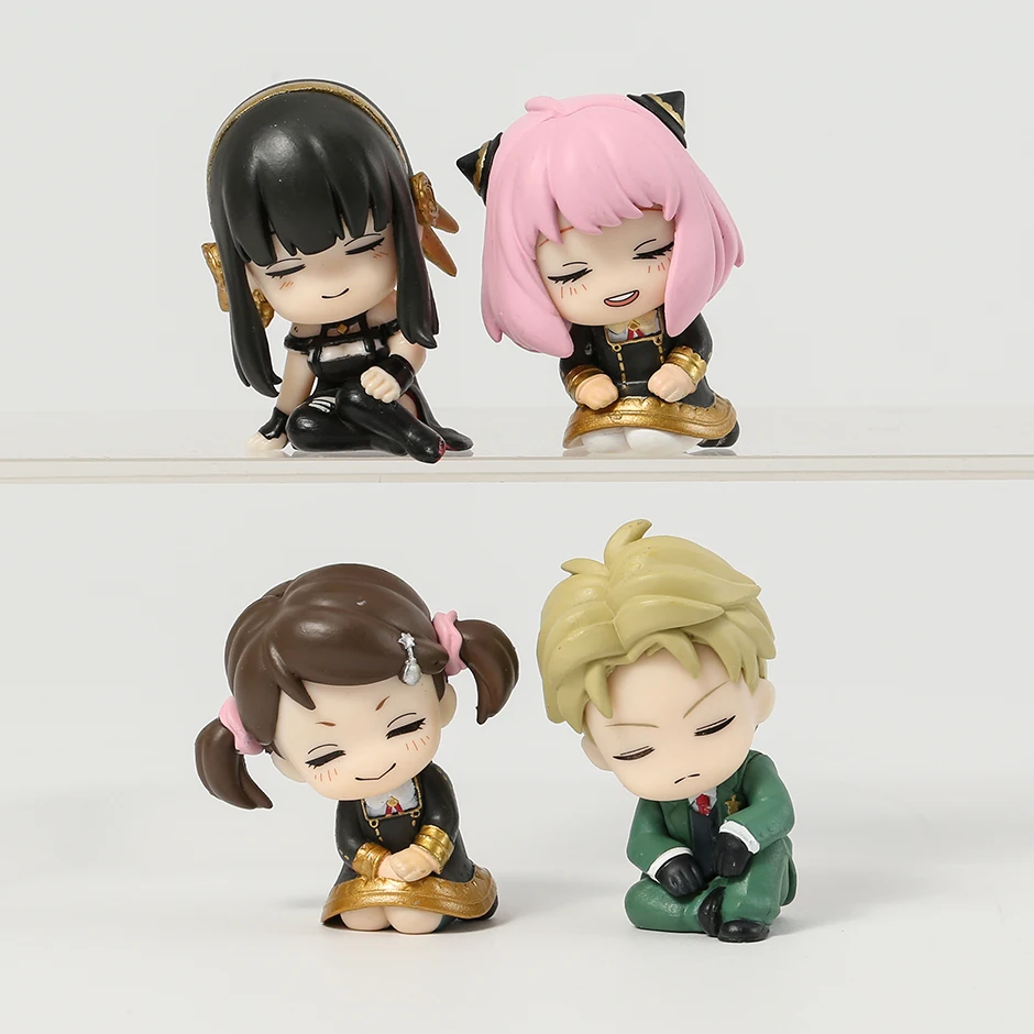 

5cm Spy x Family Anya Forger Twilight Yor Briar Becky Blackbell Capsule Cartoon Kawaii Q Version Dolls Figure Toys 4pcs/set