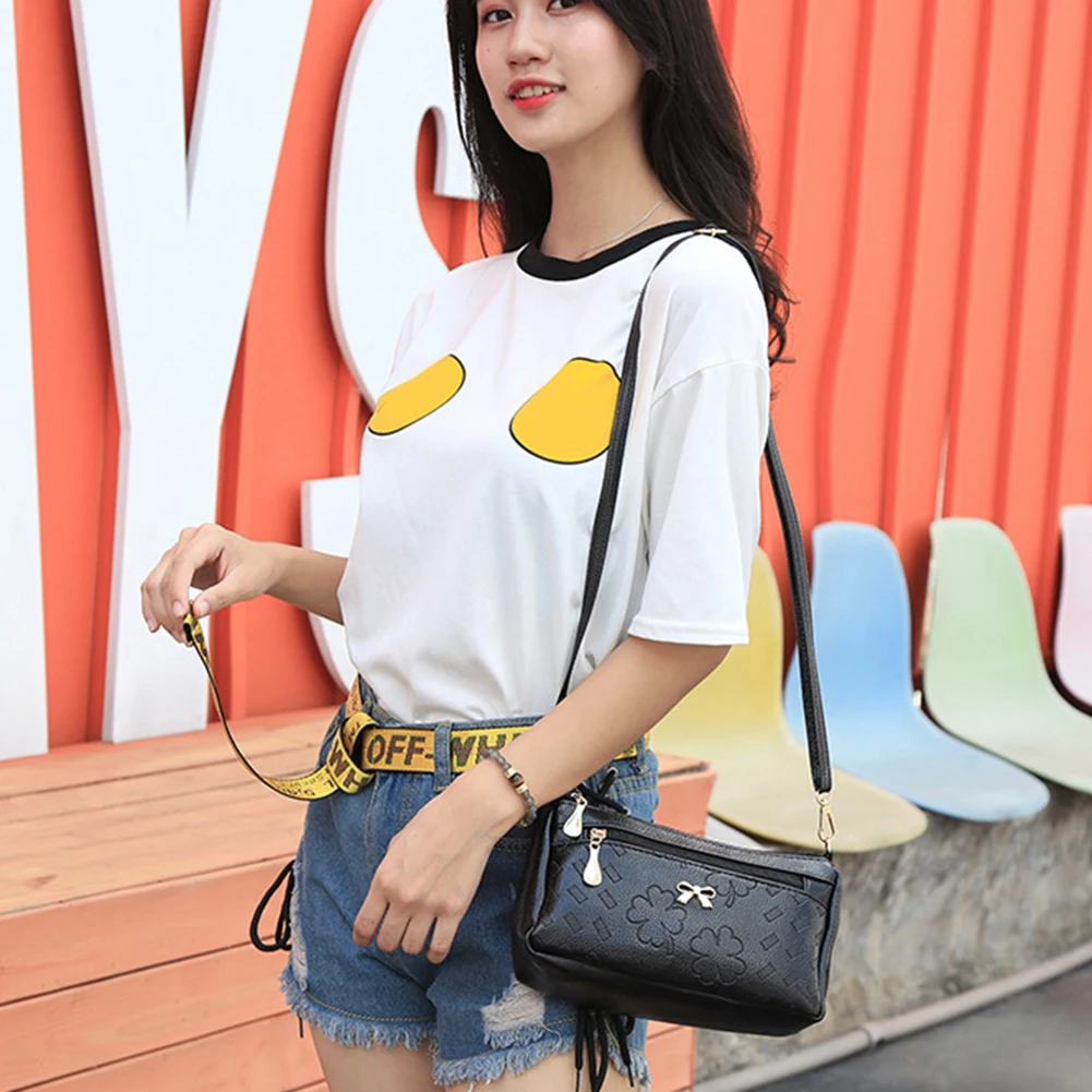 

Women PU Leather Multifunction Mobile Phone Bag Zipper Coin Purse Crossbody Bags for Ladies Outdoor Shopping Bag