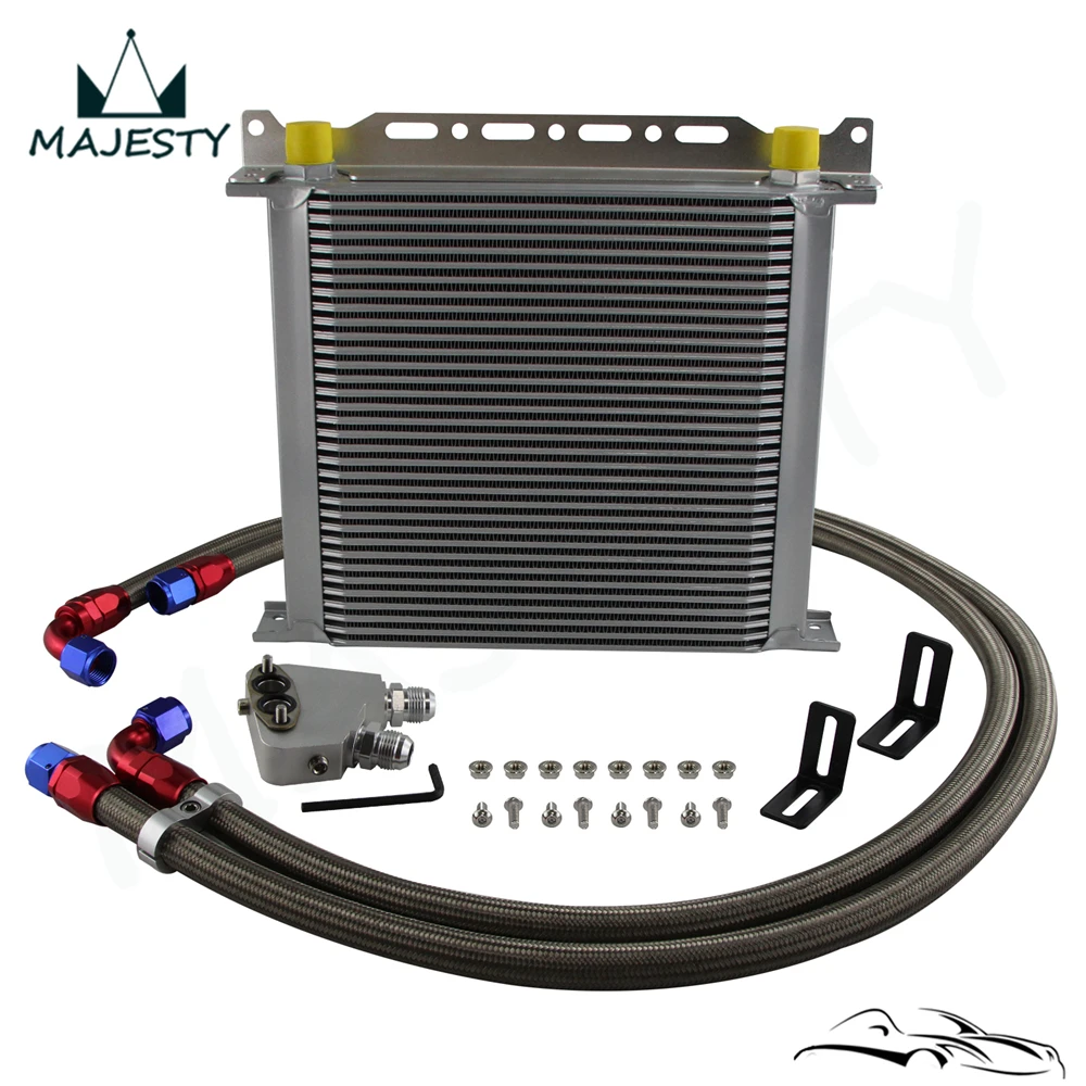 

34 Row Oil Cooler Kit for Cadillac CTS-V 04-06 Corvette C5 97-04 C6 05-13 C7 14-19 Camaro Firebird 98-02 LS1 LS2 LS3 LS6 LS7 LS9