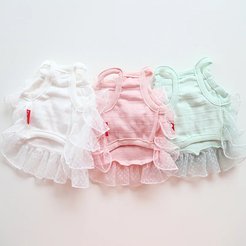 Роскошные платья для собак летняя Милая Кружевная одежда домашних животных