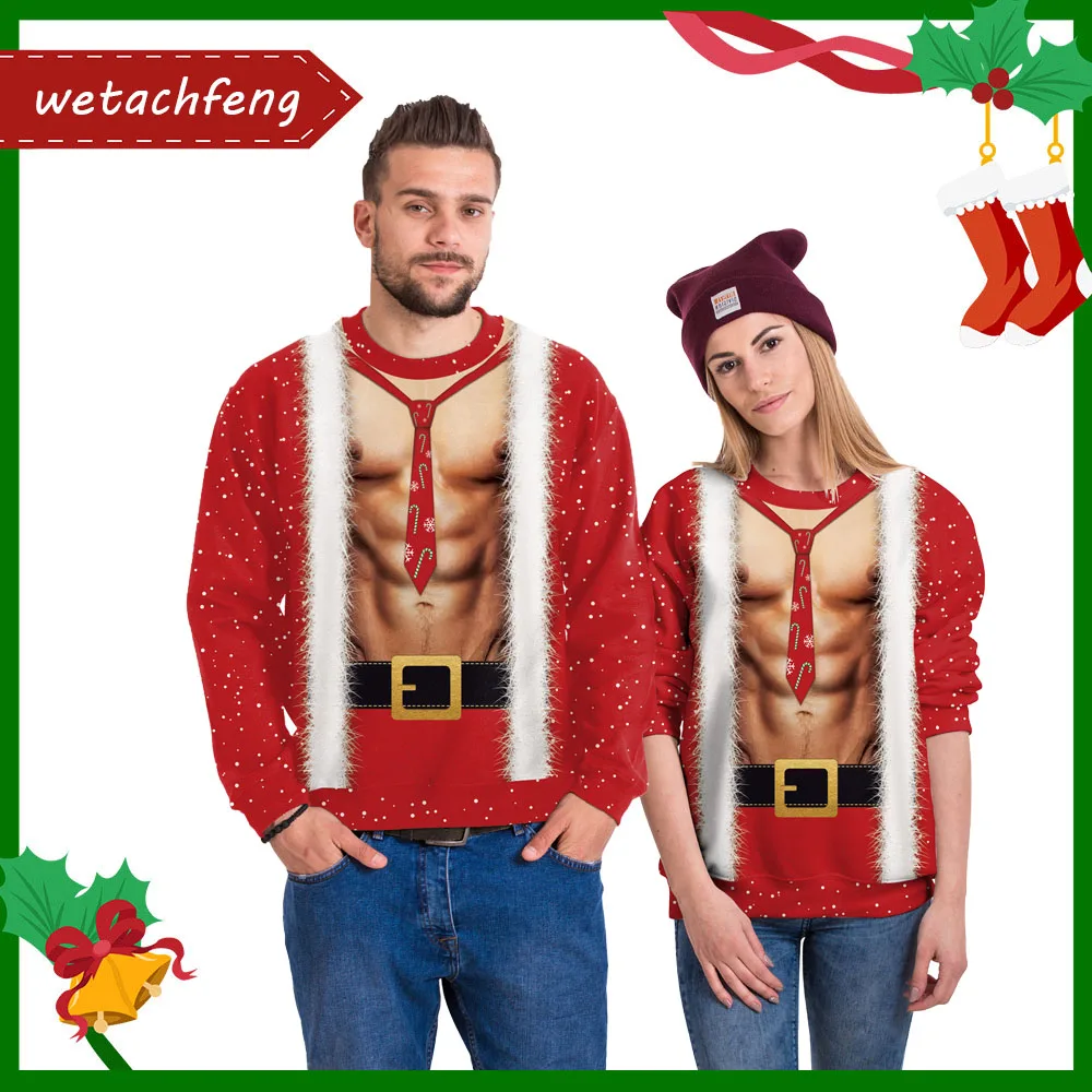 

Свитер женский/мужской с круглым вырезом и принтом