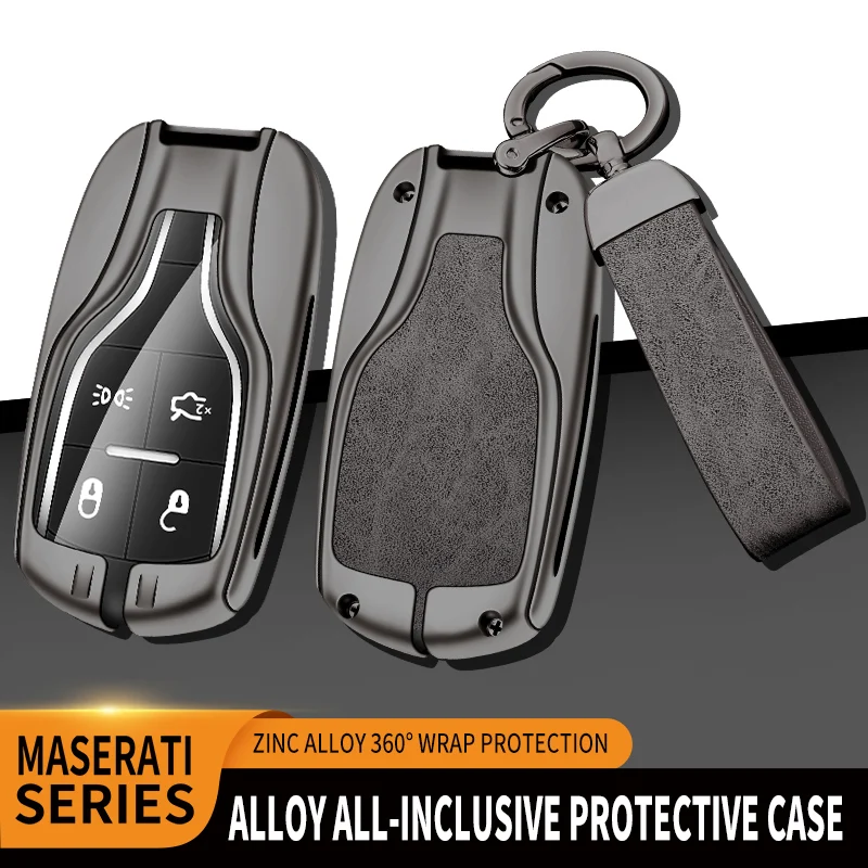 

Zinc Alloy+Leather TPU Car Remote Key Bag For Maserati Quattroporte Levante Ghibli 2018 2019 2020 2021 2022 Accessories