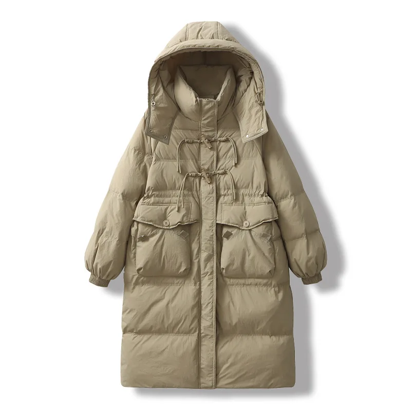 MHMR 2023 New Winter Women Down Jacket High Quality Warm Hooded White Duck Down Thick Fashion Women Down Jacket Women Overcoat