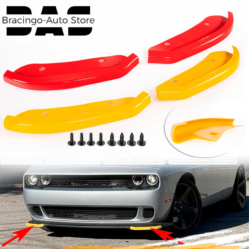 

Bracingo 2pcs Front Bumper Splitter Protector Lip Spoiler Diffuser Guard Cover Fit For Dodge Challenger SRT Scat Pack 2015-2022