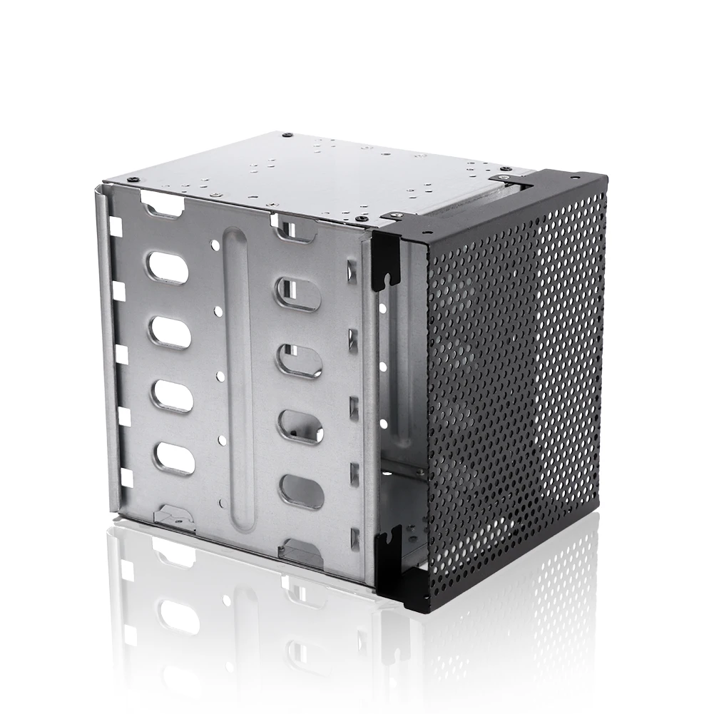 

5.25inch To 5X 3.5 Detacheable Shelf Hard Drive Cage PC Supplies Stainless Steel For Computer Accessories With Fan Space Adapter