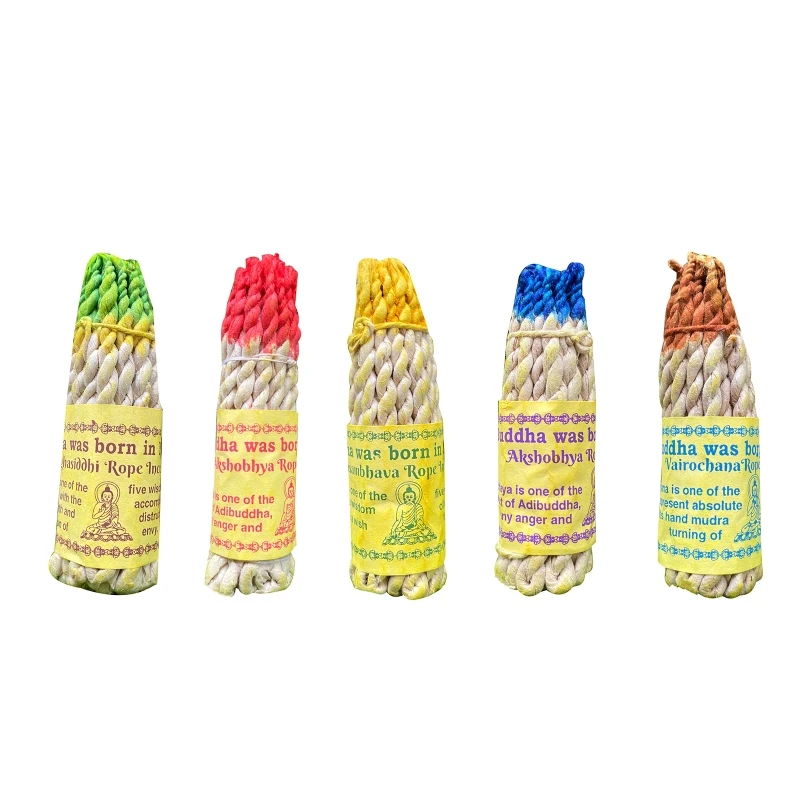 

Nepal Handmade Herbal Rope 25 Bundle White Sage Incense String for Home Bedroom Temple Meditation Soothing Incense G99A