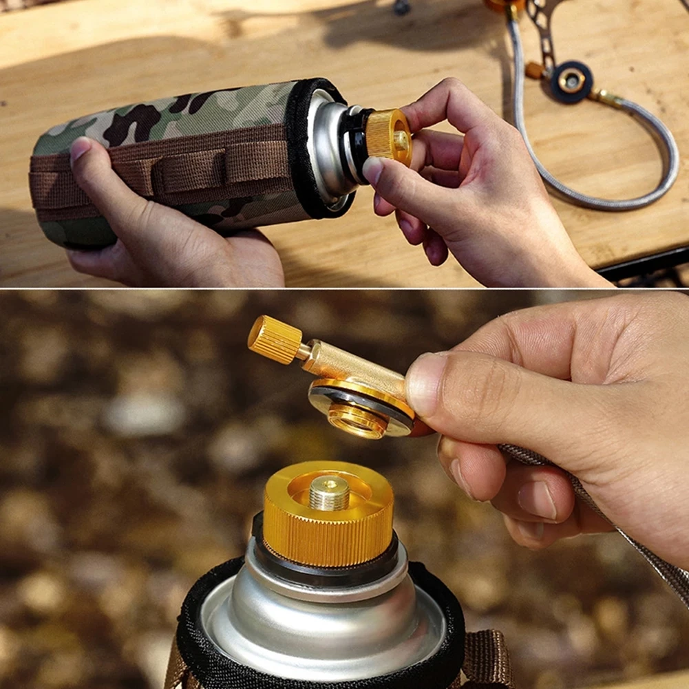 

Outdoor Camping Hiking Stove Burner Adaptor Split Type Furnace Converter Connector Auto-off Gas Cartridge Tank Cylinder Adapter