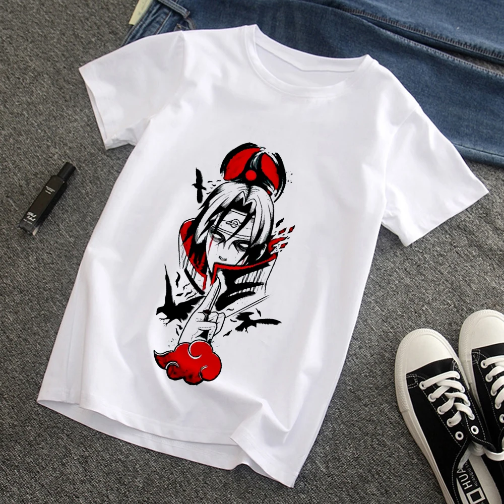

New Summer Narutos Uchiha Itachi T-Shirts Men Anime Casual Clothes Harajuku Kawaii Tees Cartoons Unisex Tops T Shirts Streetwear