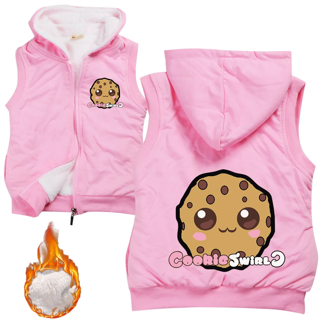 Зимний флисовый костюм для мальчиков и девочек на молнии