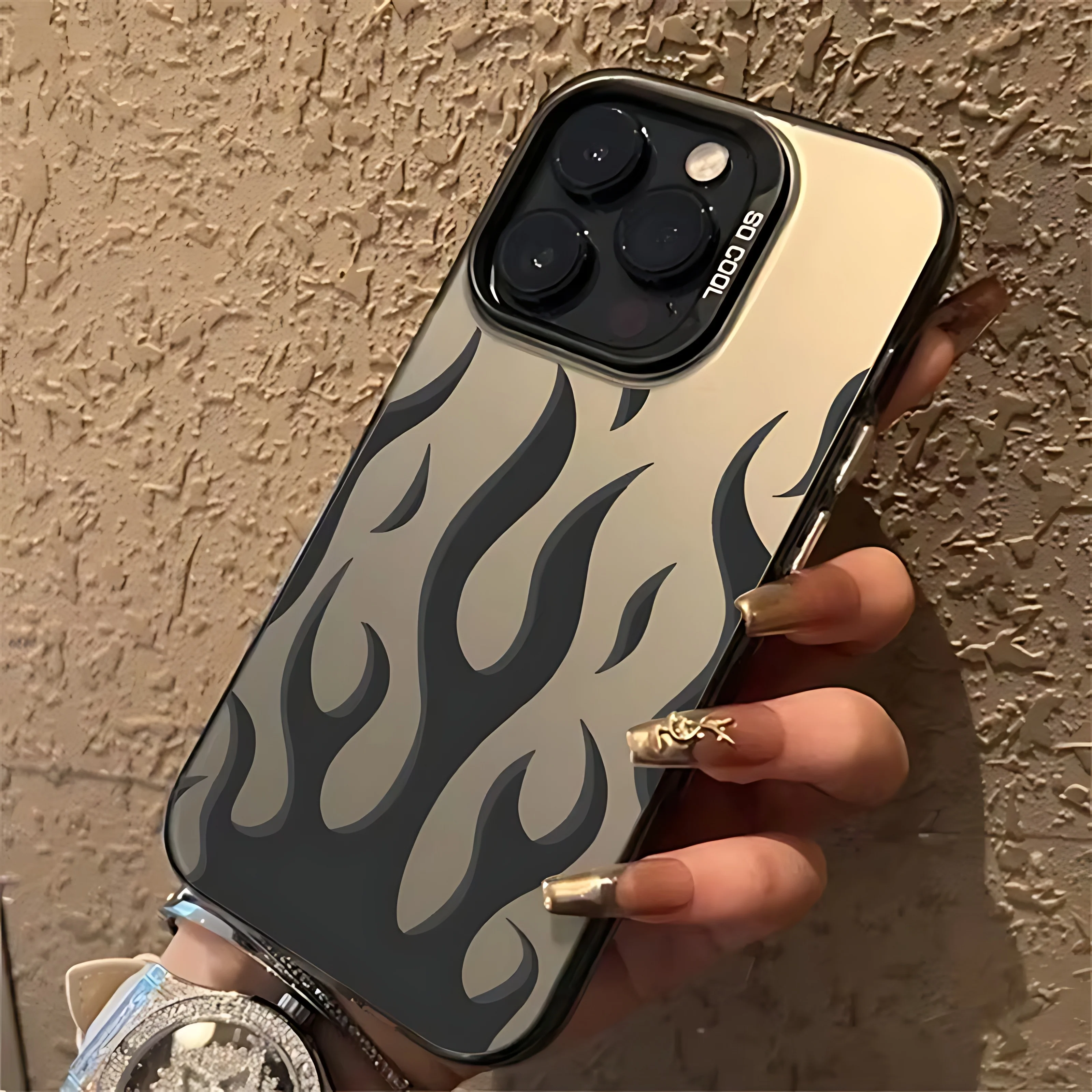 Фото Модный чехол INS Creative Fashion Flame Fire для iPhone 17, 16e, 16, 15, 14, 13, 12, 11 mini, Pro, Max, X, XR, XSMAX, 8, 7, Air, Plus, Anti Cover №3