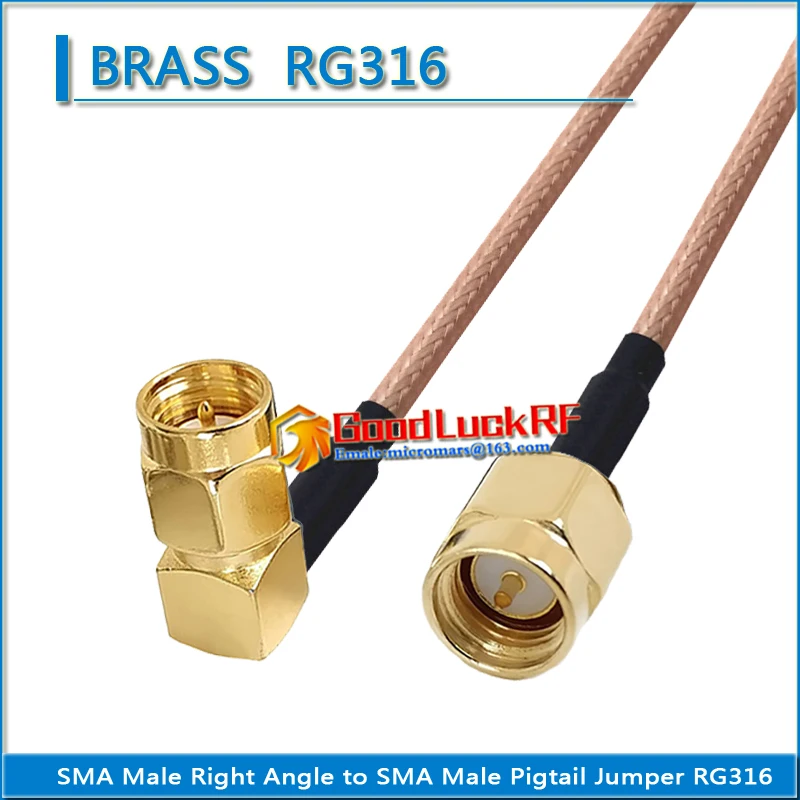 

1X Pcs High-quality SMA Male to SMA Male 90 Degree Right Angle Plug Coaxial Pigtail Jumper RG316 Cable