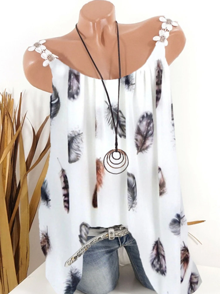 

New ladies T-shirt vest T-shirt tops fashion printing sleeveless bottoming shirt