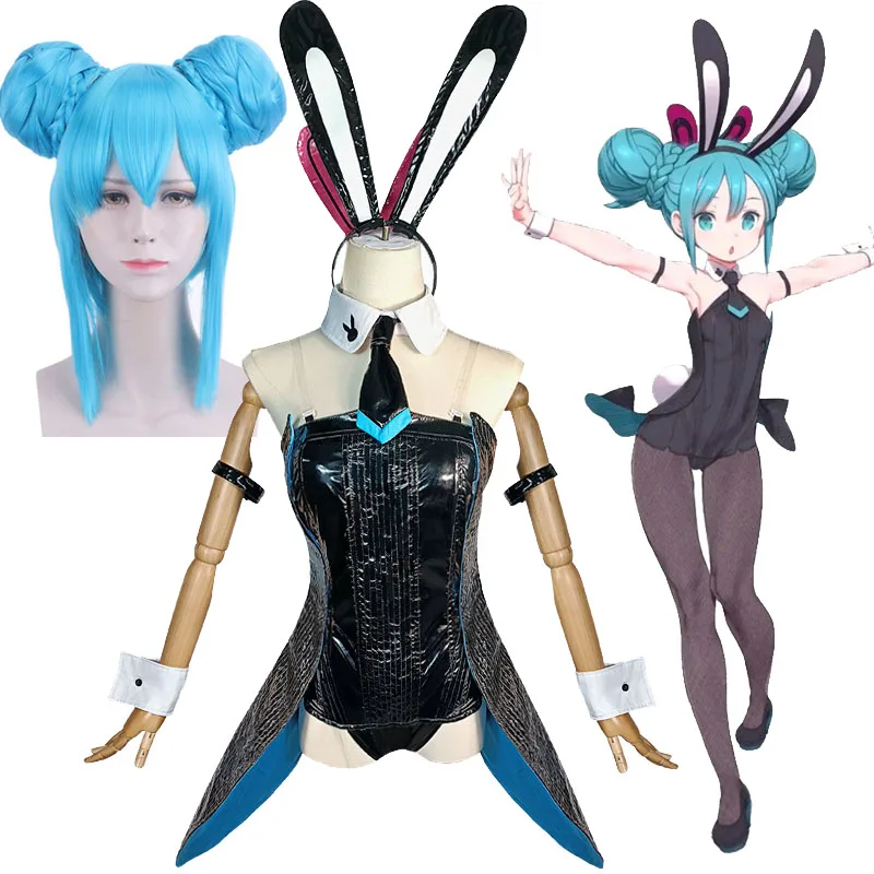 Карнавальный костюм Vocaloid Miku колготки для девочек с кроликом Женские сексуальные