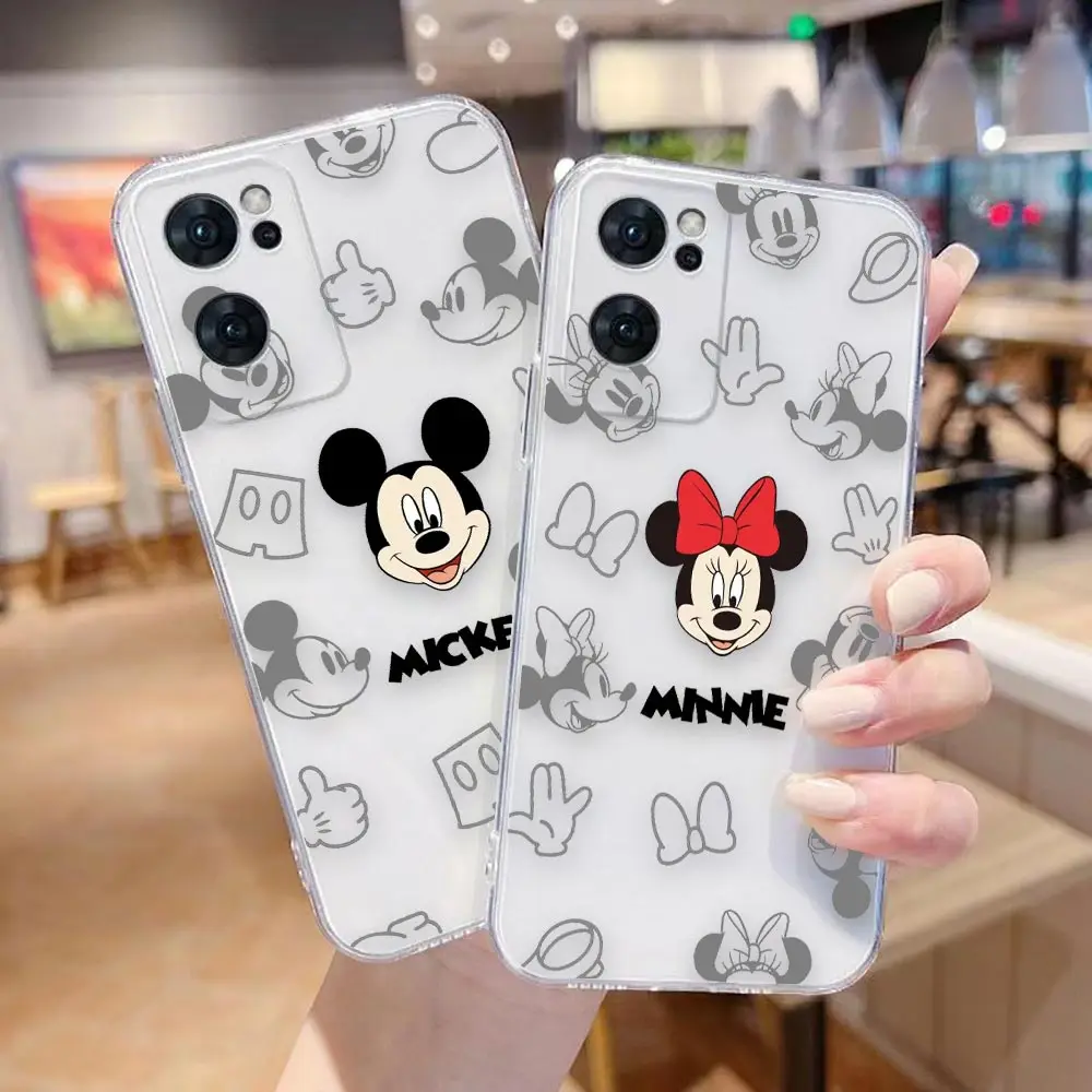 

Disney Mickey Mouse Clear Cqoue Case For OPPO RENO 10 8 8Z 8T 7 7Z 6 6Z 5 5F 4 2F Pro Plus LITE A7X A5 AX5 A5S A3S Cover Funda