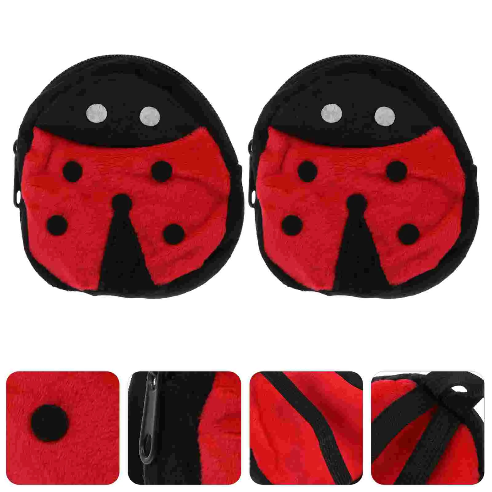 

2 Pcs Accessory Backpack Girls Accessories Ladybug Baby Bag Mini Cotton Zipper Dolls