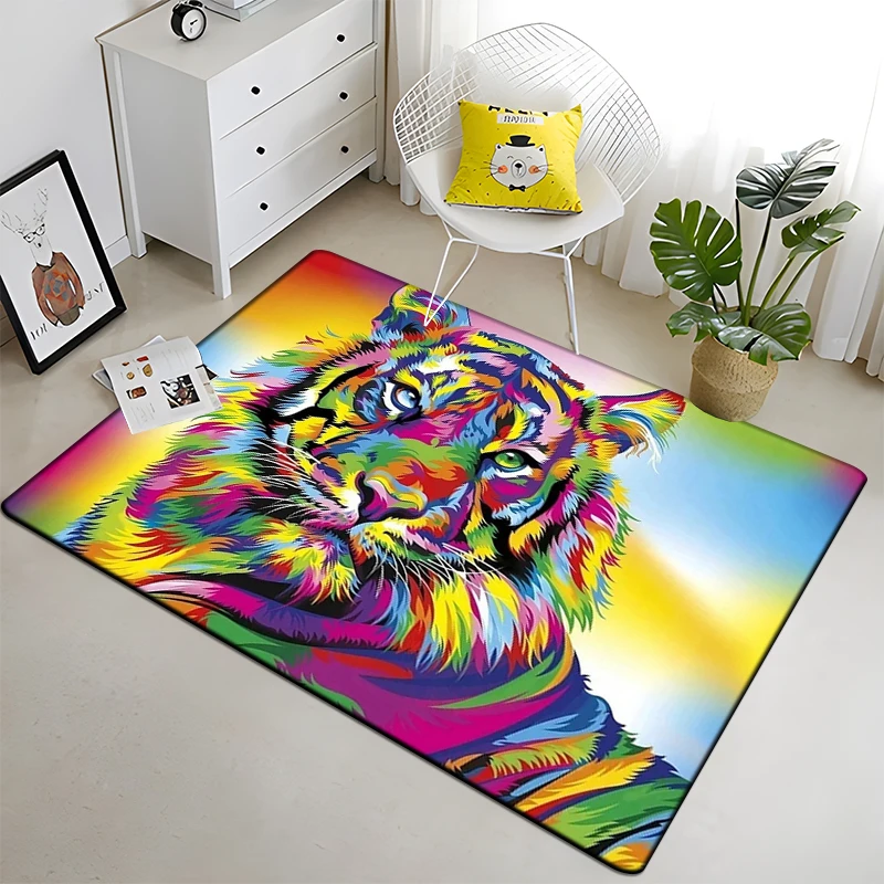 3D printing Tiger Printed Carpet for Living Room Rugs Camping stranger things Picnic Mats Anti-Slip E-sports Rug Yoga Mat gift